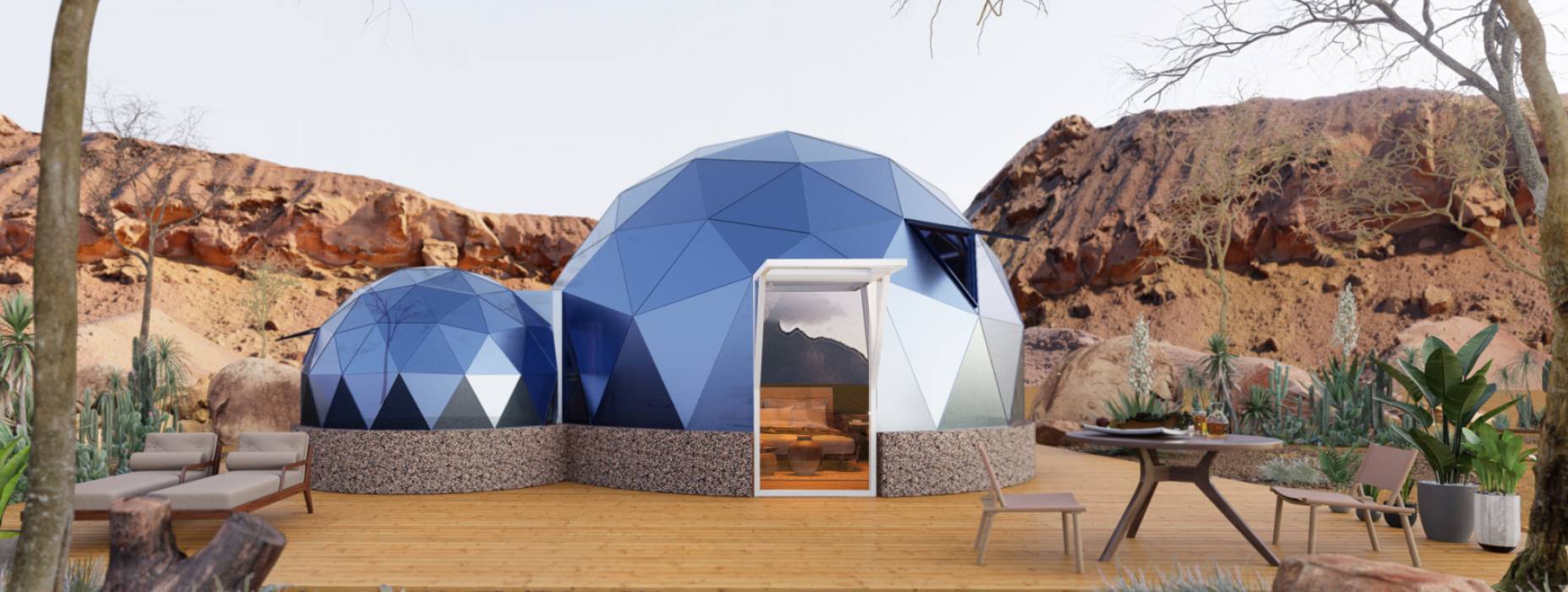 老城区球形智能光伏玻璃星空房